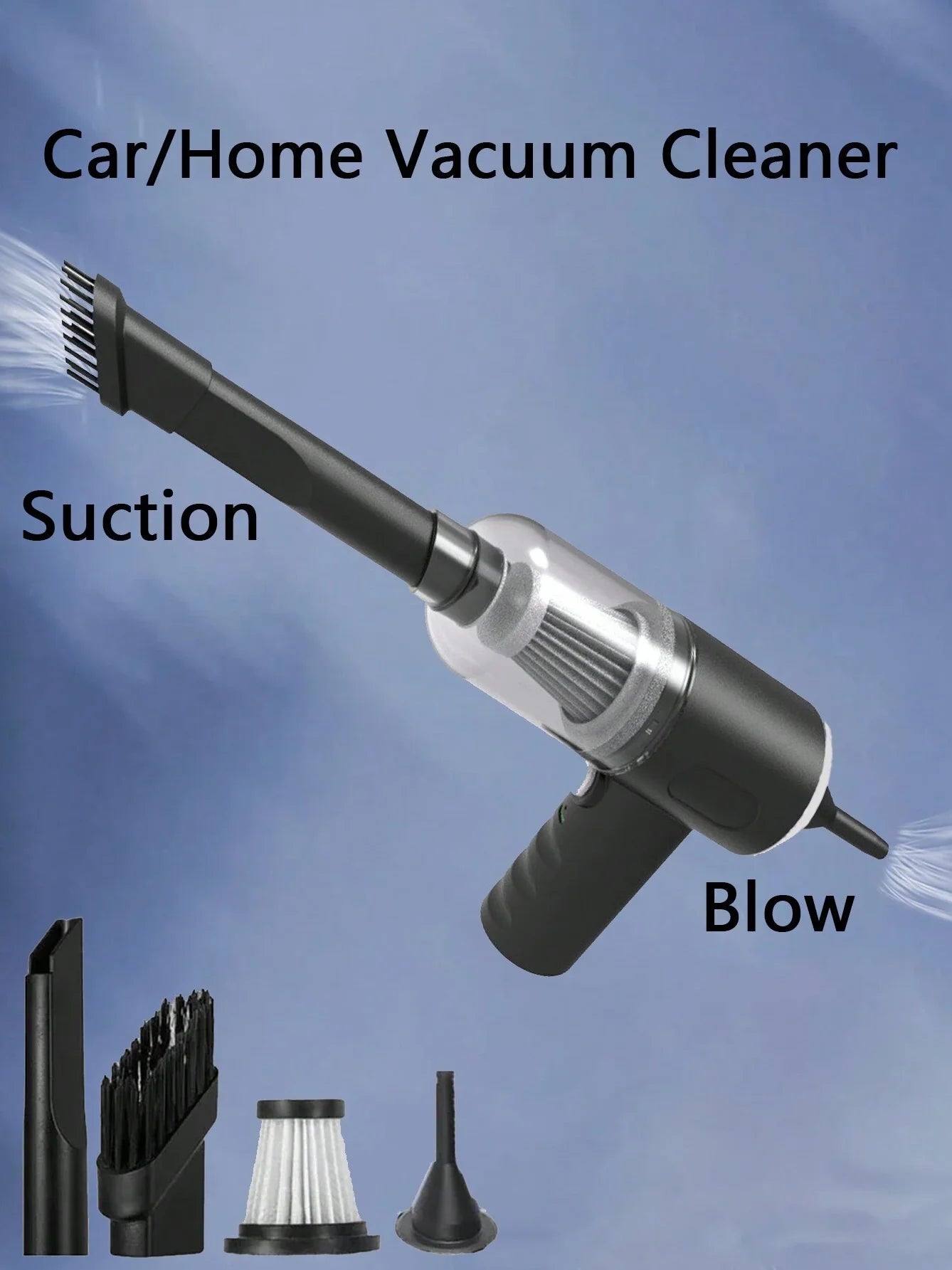 3 In 1 Suction & Blowing Vacuum Cleaner – USB Charging