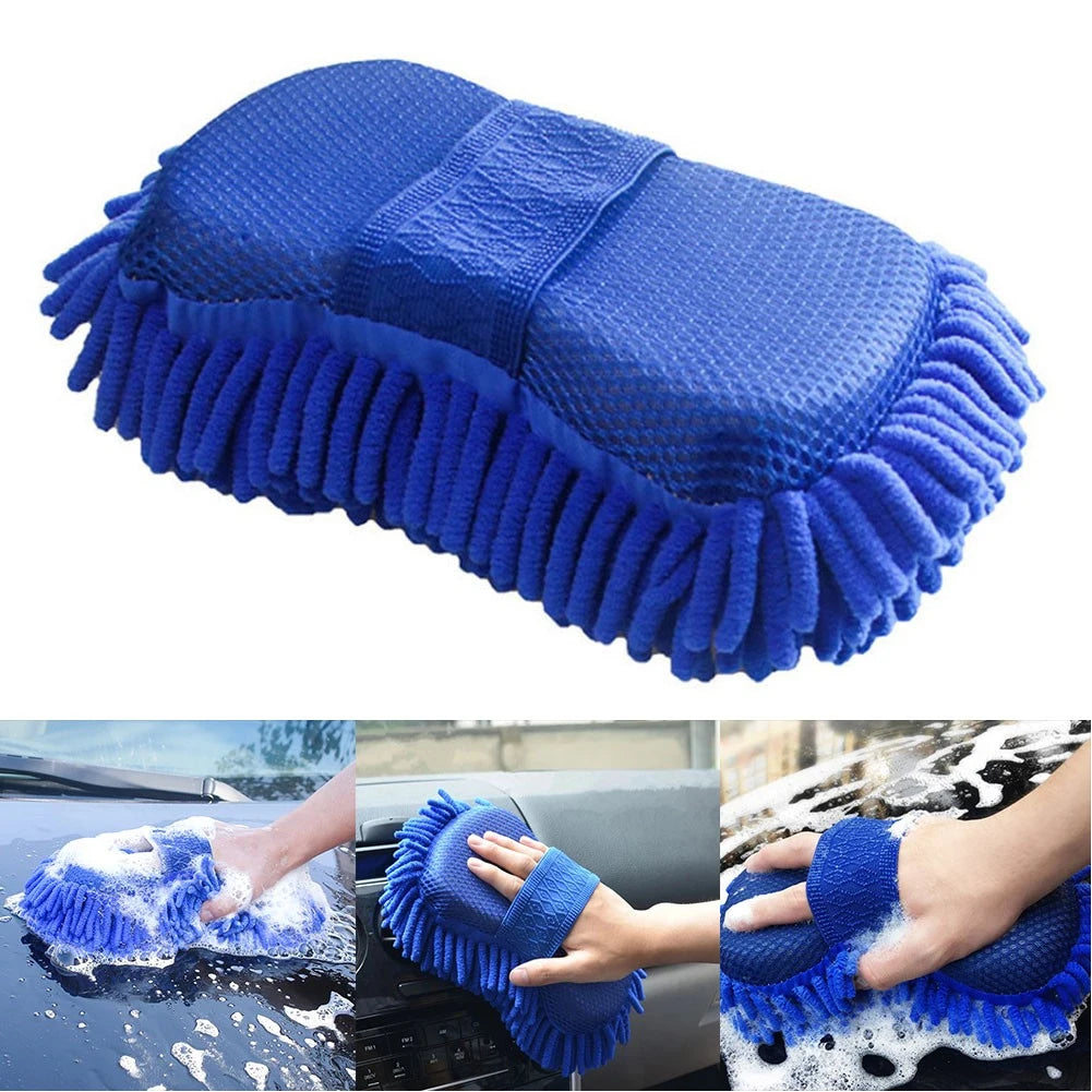 Microfiber Car Wash Sponge – Chenille Cleaning Pad