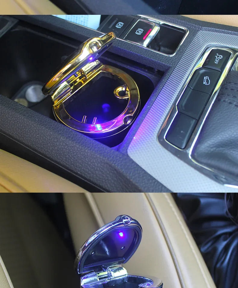 Car Ashtray & Garbage Can with LED Light